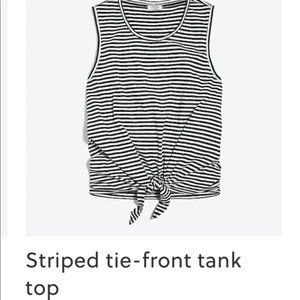 J. Crew Tie Front Striped Tank Top Small